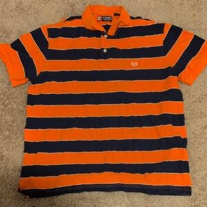 Chaps Orange and Black Striped Men's Shirt